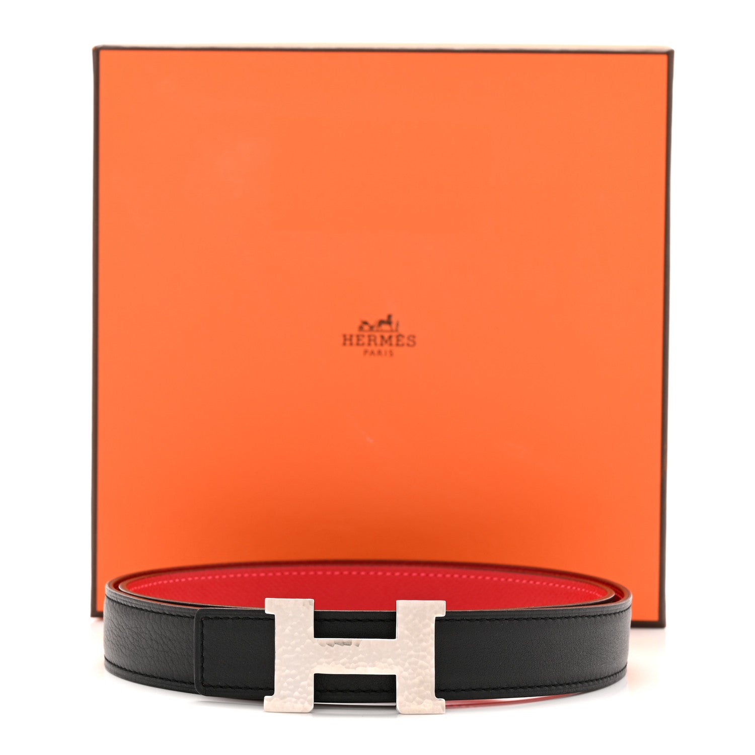 Hermes Swift Epsom 24mm Mini Martelee Constance Belt 85 Rouge Casaque Black 7 of 7