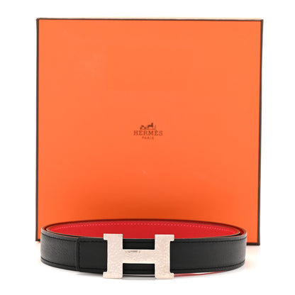 Hermes Swift Epsom 24mm Mini Martelee Constance Belt 85 Rouge Casaque Black 7 of 7