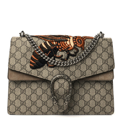 Gucci GG Supreme Monogram Bee Embroidered Medium Dionysus Shoulder Bag Taupe 1 of 8