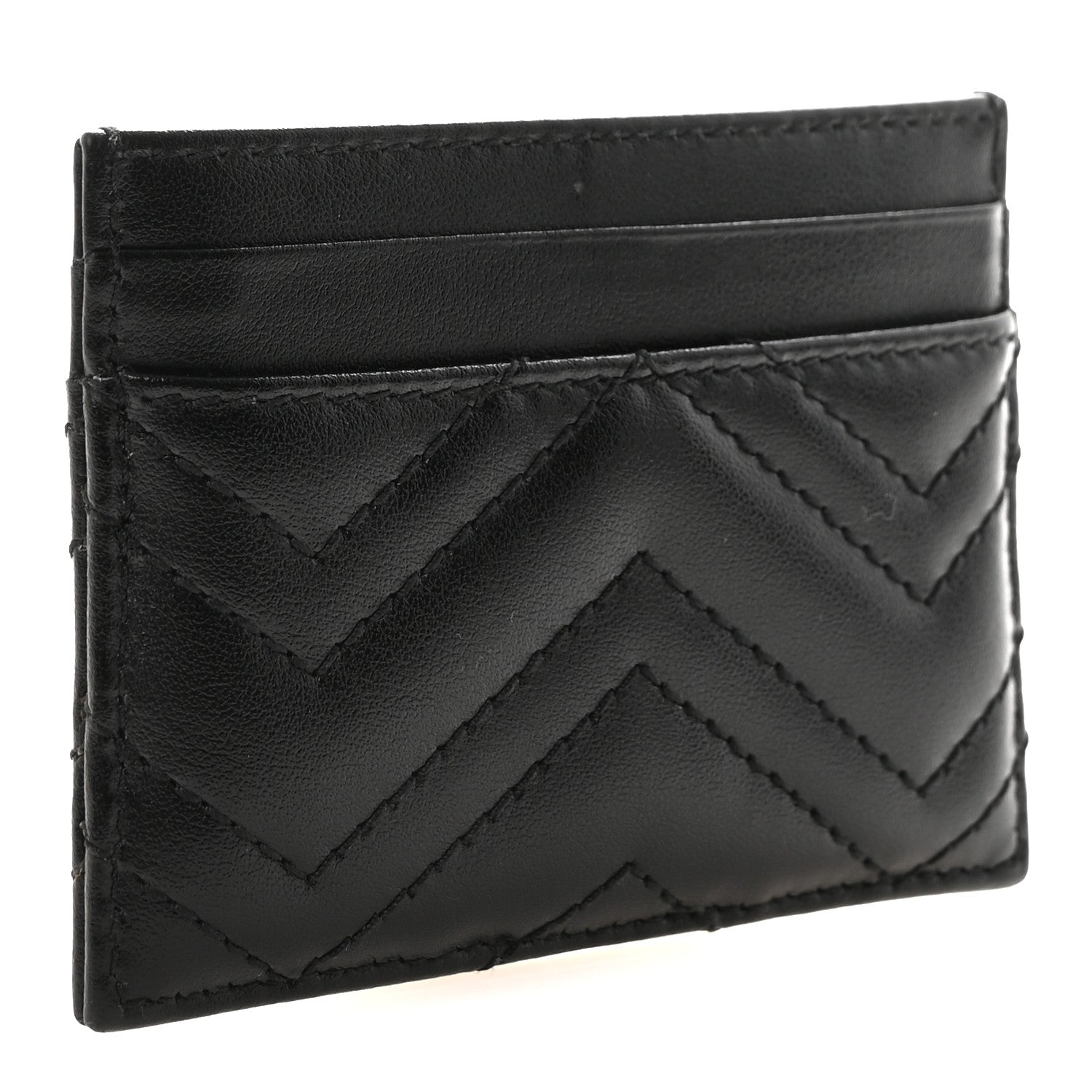 Gucci Calfskin Matelasse GG Marmont Card Holder Black 3 of 7