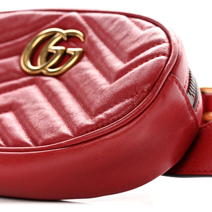 Gucci Calfskin Matelasse GG Marmont Belt Bag 85 34 Hibiscus Red 18 of 25