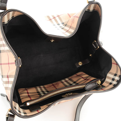 Burberry Haymarket Check Small Canterbury Tote Chocolate 5 of 7