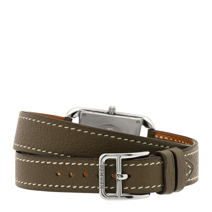 Hermes Stainless Steel Swift 23mm Cape Cod Double Tour Quartz Watch Etoupe 3 of 4