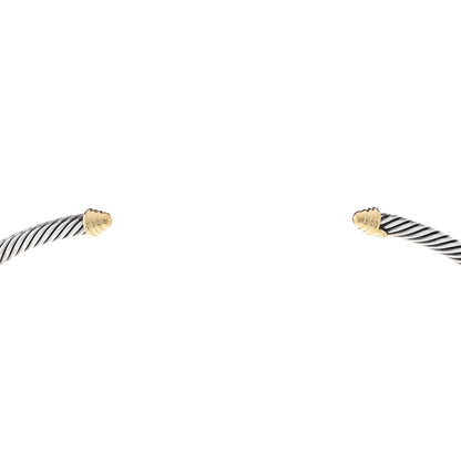 David Yurman Sterling Silver 18K Yellow Gold 4mm Cable Choker Necklace 3 of 4