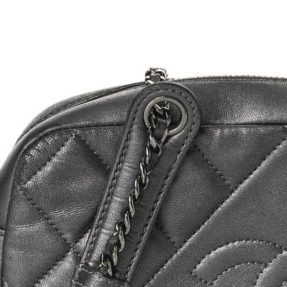 Chanel Metallic Calfskin Quilted Small Ballerine Camera Case Grey 11 of 15