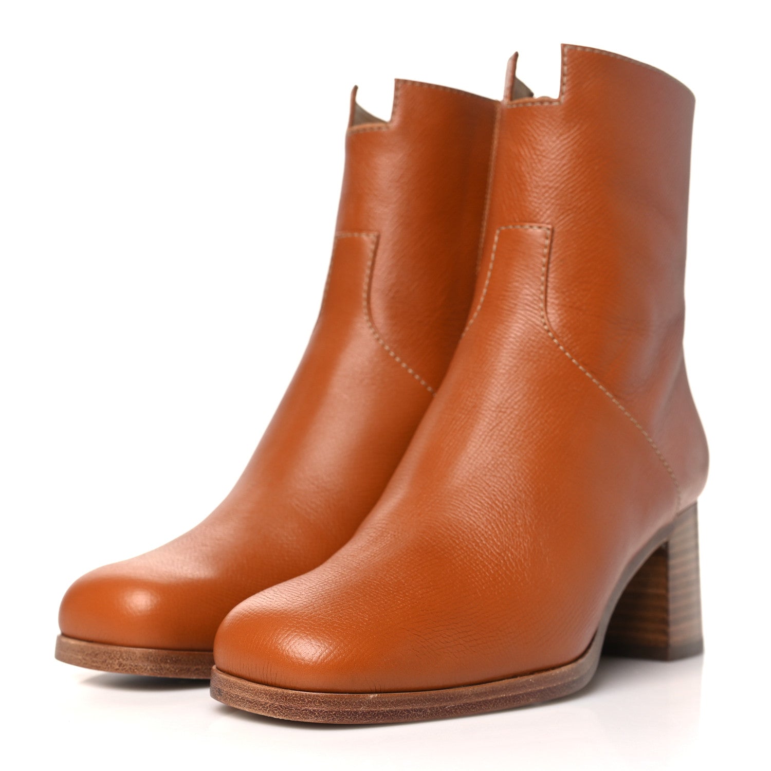 Hermes Epsom Womens Flatteuse 60 Ankle Boot 36 Naturel 3 of 9