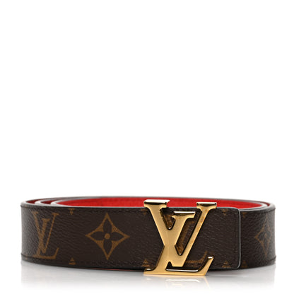 Louis Vuitton Monogram 30mm LV Initiales Reversible Belt 80 32 Coquelicot 1 of 5