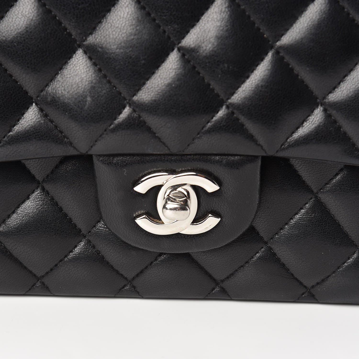 Chanel Lambskin Quilted Medium Double Flap Black 8 of 13