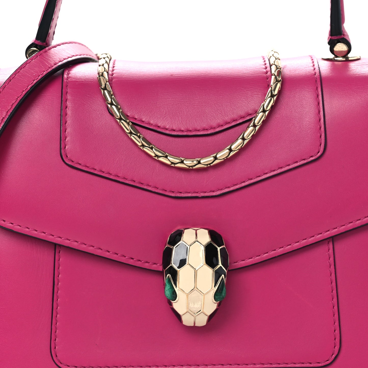 Calfskin Serpenti Forever Top Handle Pink
