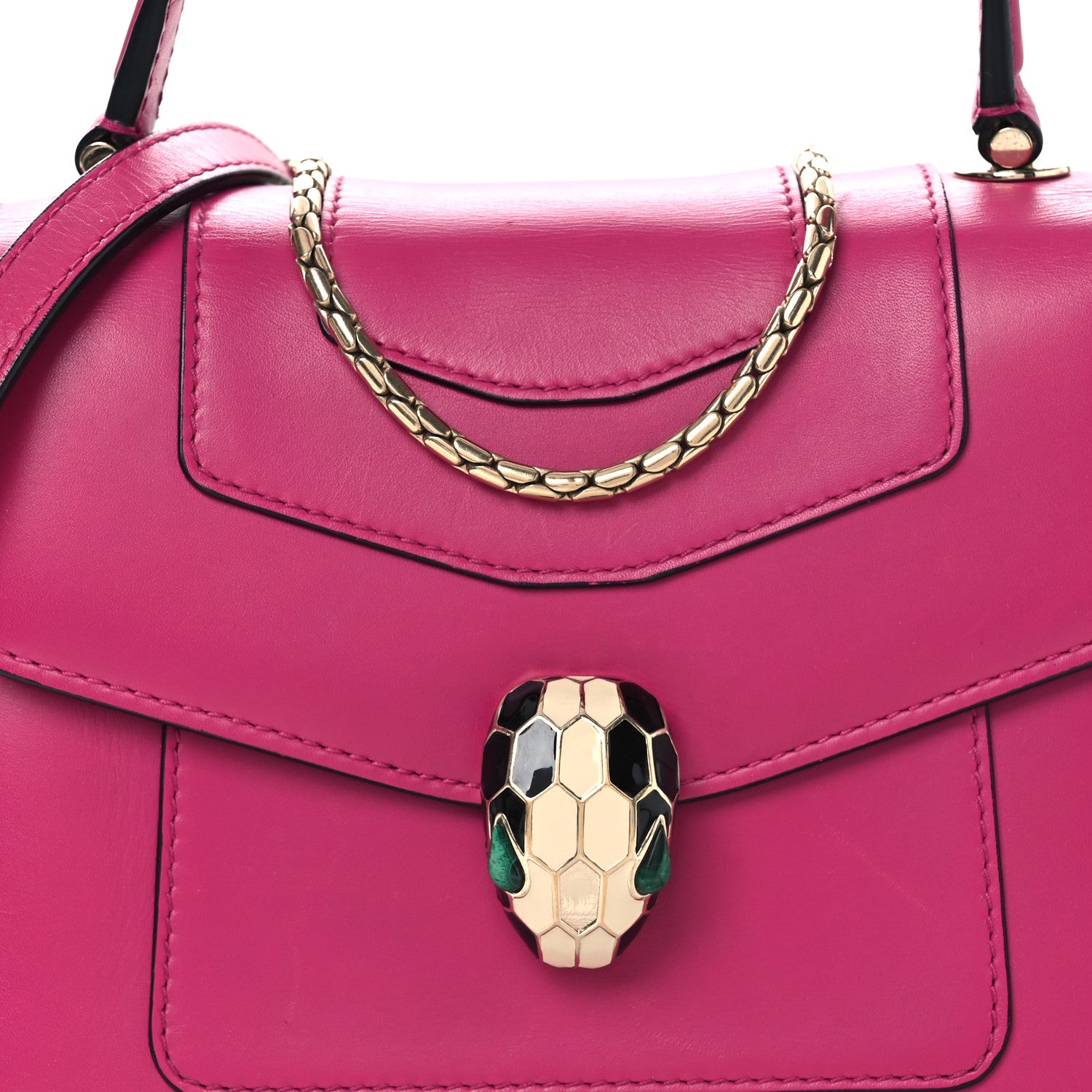 Bulgari Calfskin Serpenti Forever Top Handle Pink 8 of 14