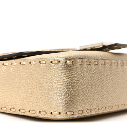Fendi Cuoio Roma Sellerissima Nappa Sintetica Tape Stitch Baguette Platino 8 of 9