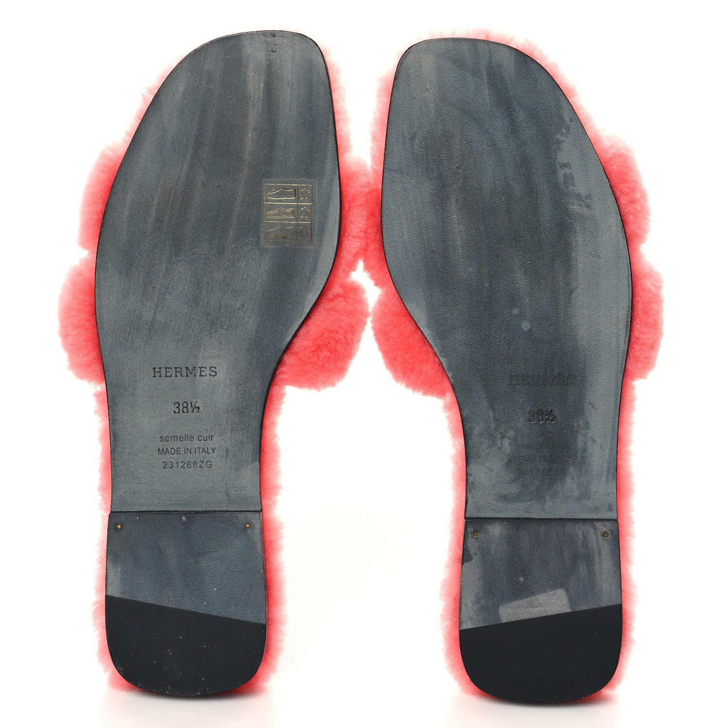 Hermes Woolskin Oran Sandals 38.5 Rose Du Desert 6 of 9