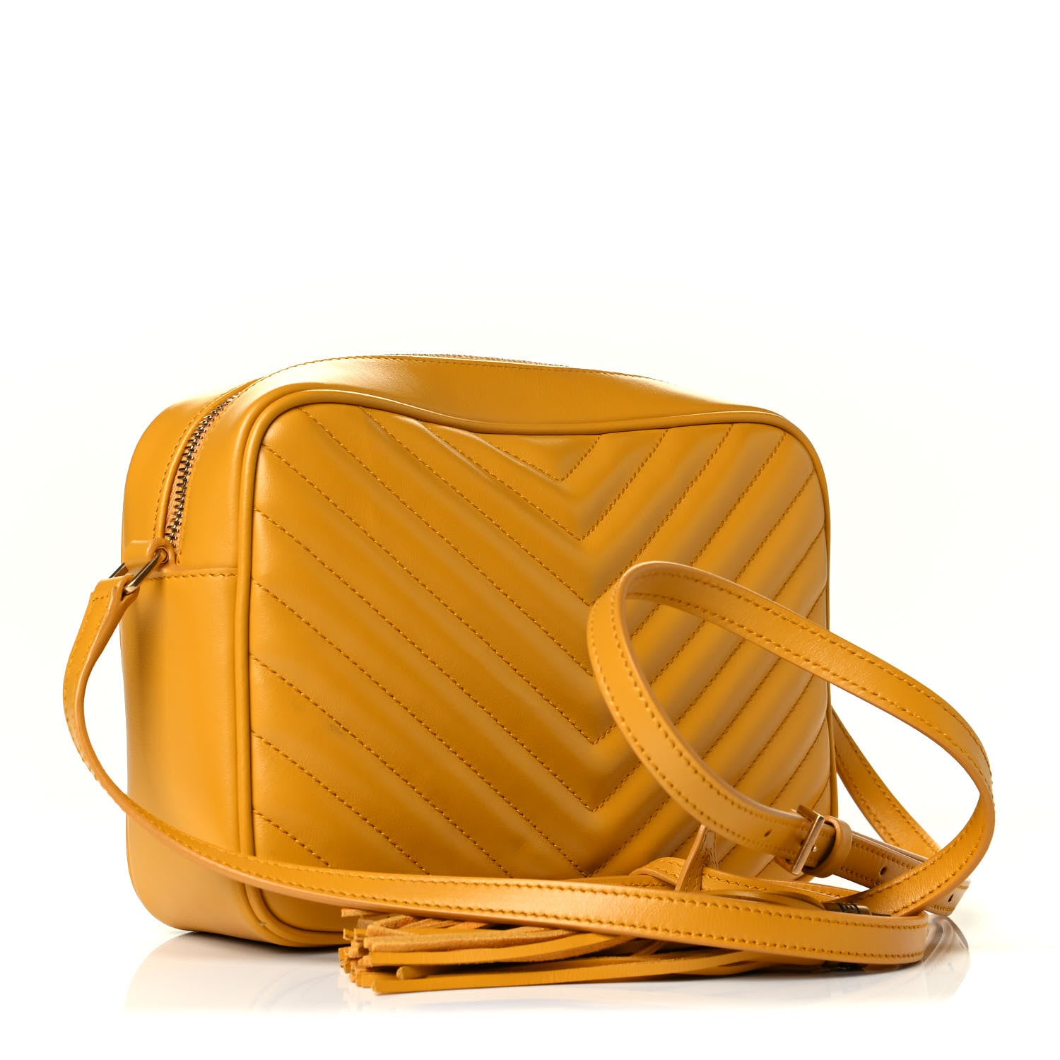 Saint Laurent Calfskin Matelasse Monogram Lou Camera Bag Safran 2 of 6