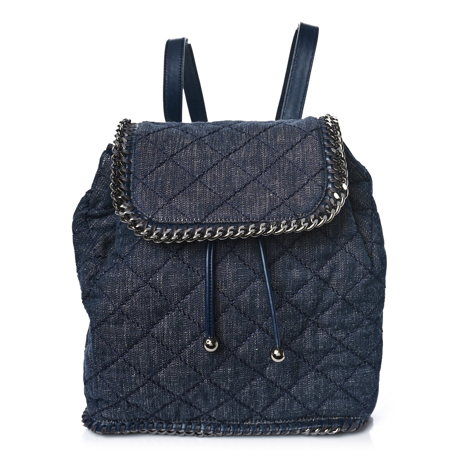Stella McCartney Denim Quilted Falabella Backpack Blue 1 of 9