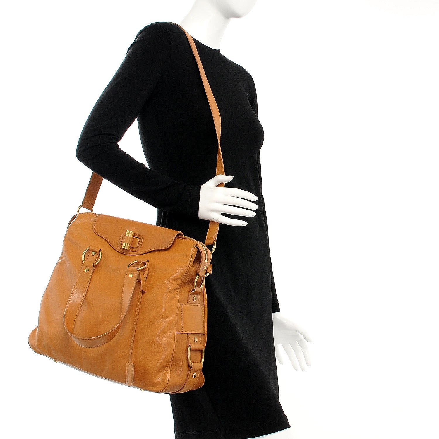 Saint Laurent Goatskin Large Rive Gauche Light Brown 2 of 8