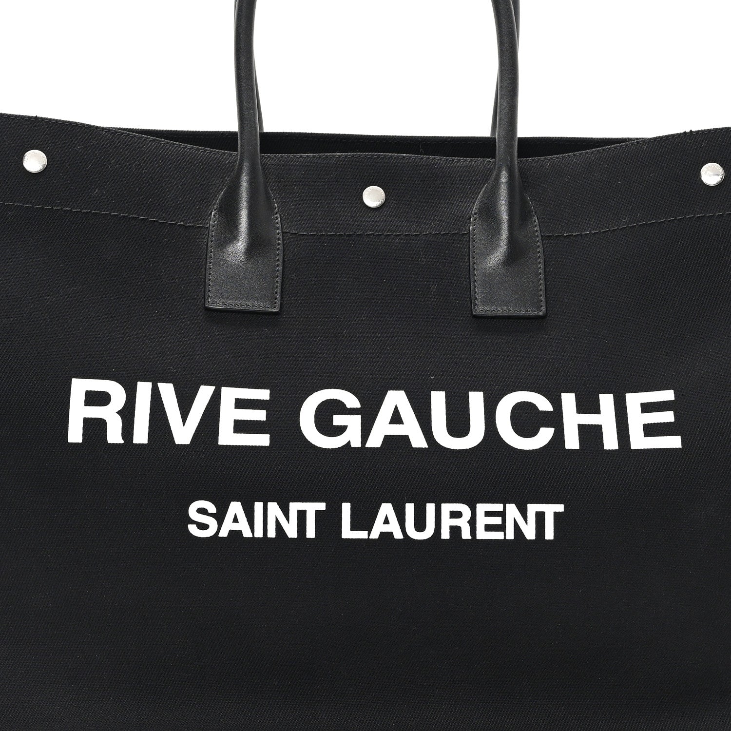 Saint Laurent Linen Calfskin Rive Gauche Tote Black 8 of 13