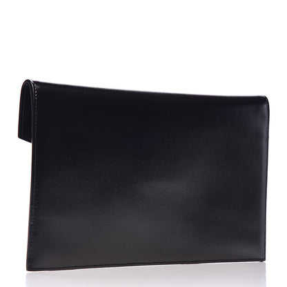 Saint Laurent Smooth Shiny Calfskin Monogram Uptown Pouch Black 3 of 8