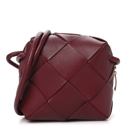 Bottega Veneta Lambskin Maxi Intrecciato Mini Cassette Camera Bag Bordeaux 1 of 9