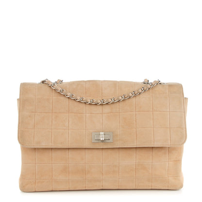 Chanel Suede Square Quilted Mademoiselle Flap Beige 1 of 7
