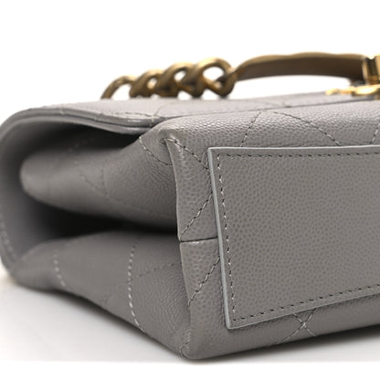 Chanel Caviar Quilted Mini Bracelet On Chain Flap Grey 9 of 10
