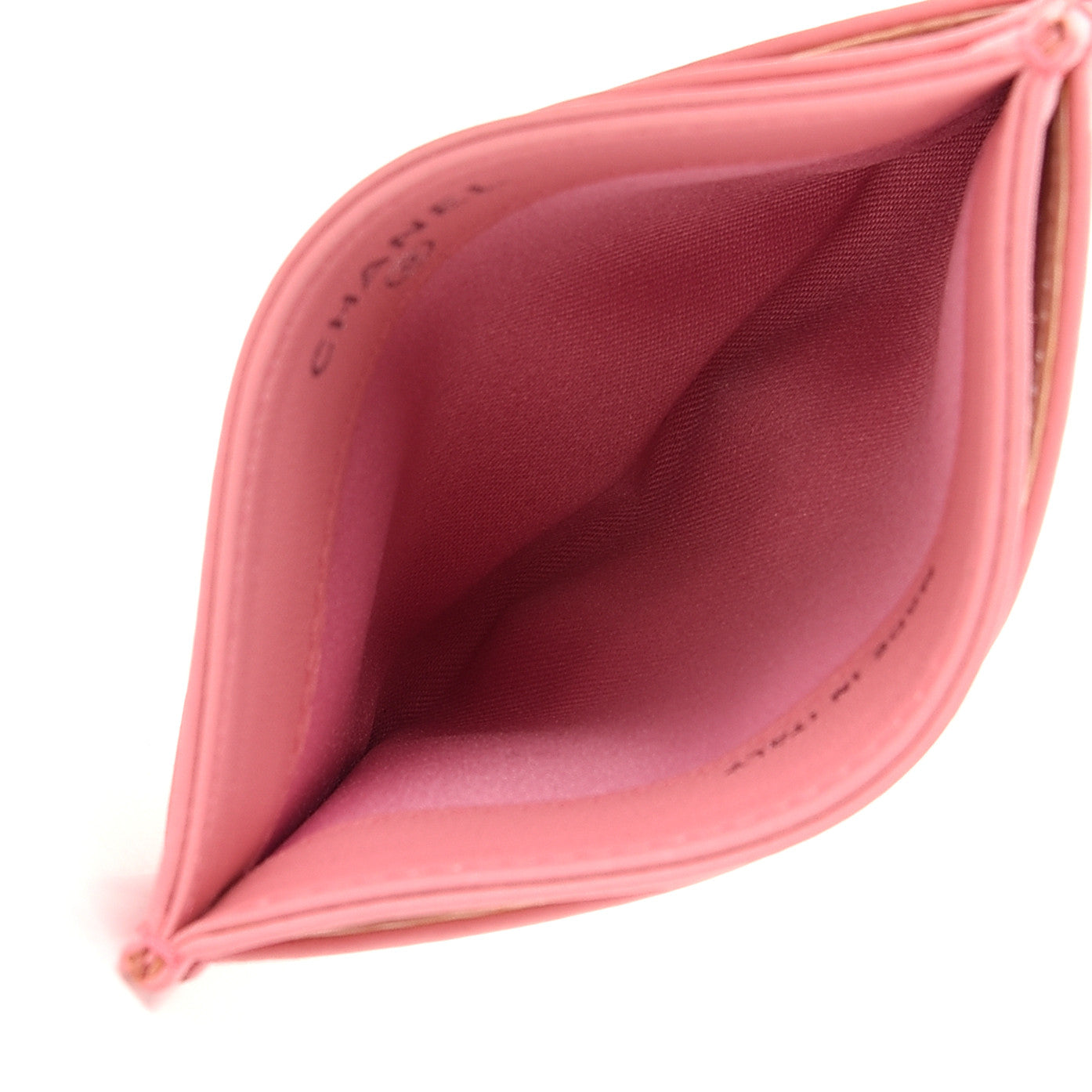 Chanel Lambskin Camellia Embossed Card Holder Pink 5 of 9