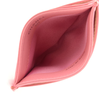 Chanel Lambskin Camellia Embossed Card Holder Pink 5 of 9