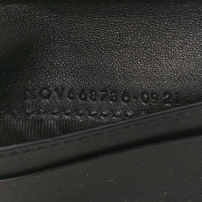 Saint Laurent Calfskin Crocodile Embossed Tiny Monogram Credit Card Wallet Black 7 of 9