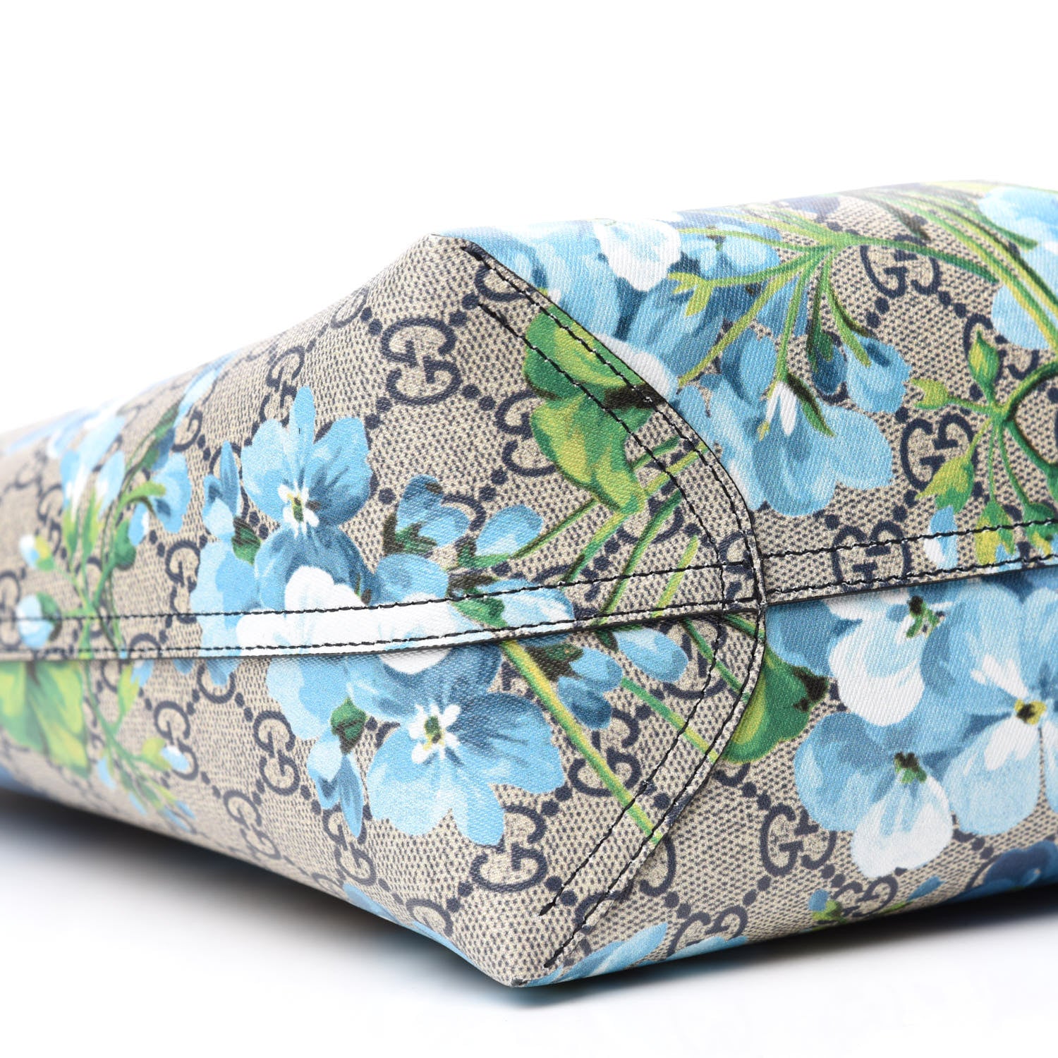 Gucci GG Supreme Monogram Blooms Medium Reversible Tote Beige Blue Navy 6 of 17