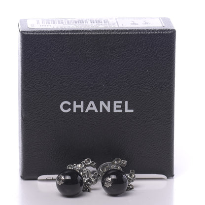 Chanel Ruthenium CC Bead Drop Earrings Black 5 of 5