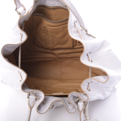 Prada Nappa Soft Drawstring Tote White 5 of 14
