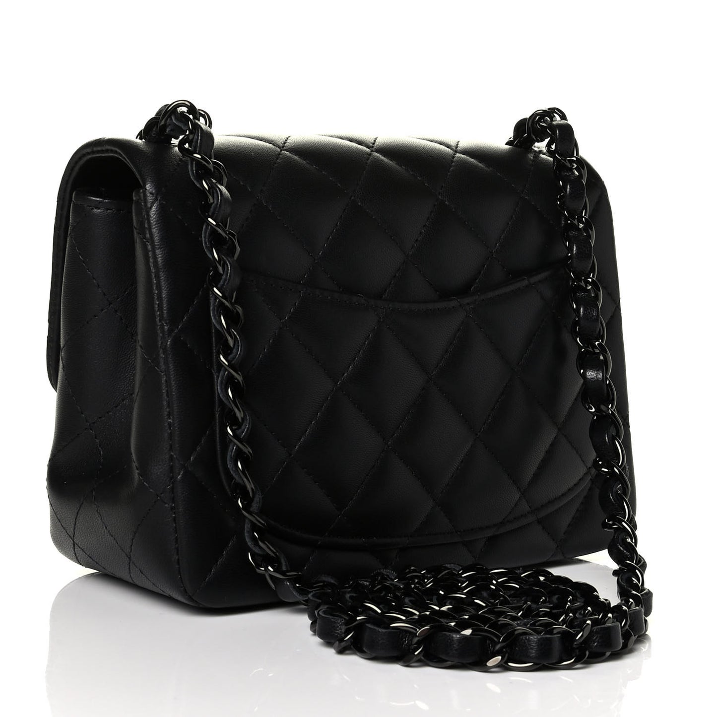 Lambskin Quilted Mini Square Flap So Black