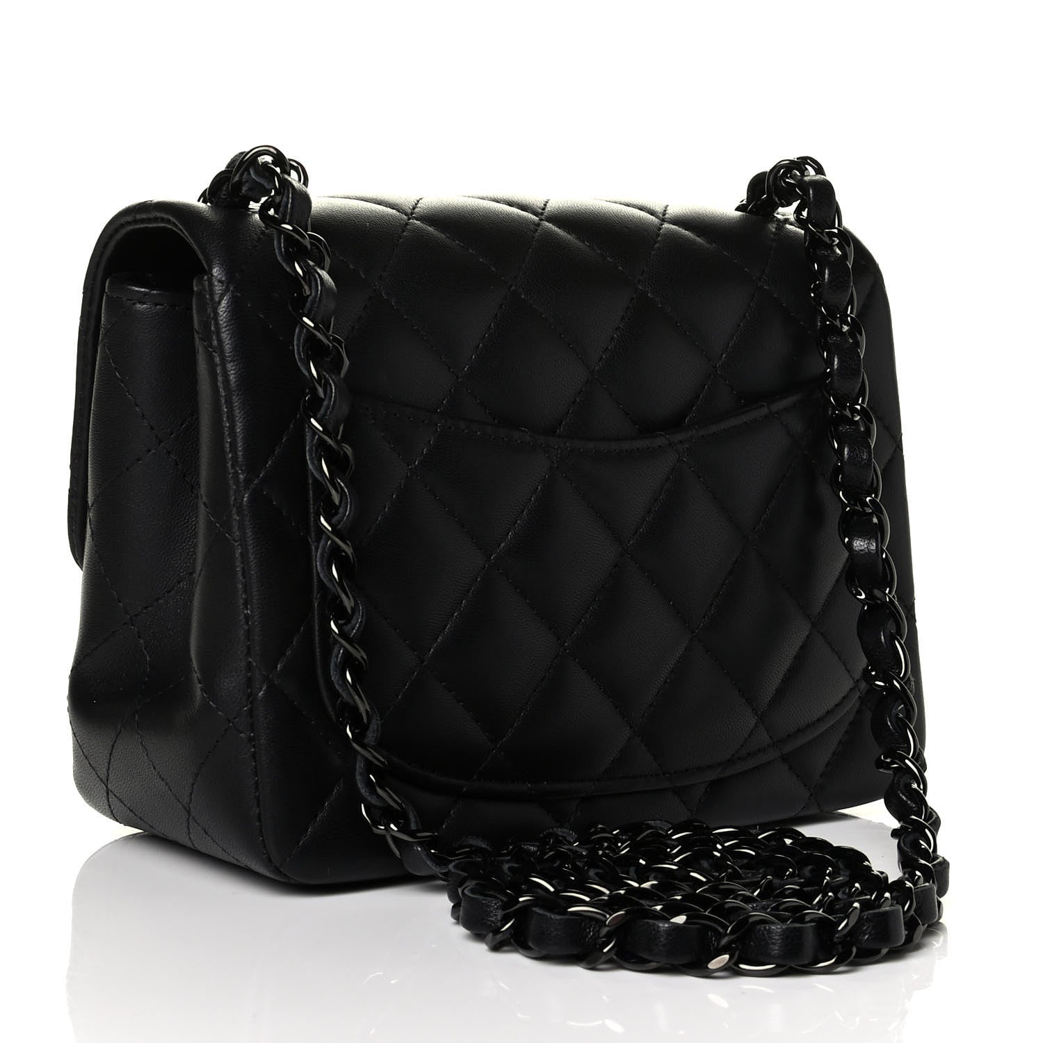 Chanel Lambskin Quilted Mini Square Flap So Black 2 of 8
