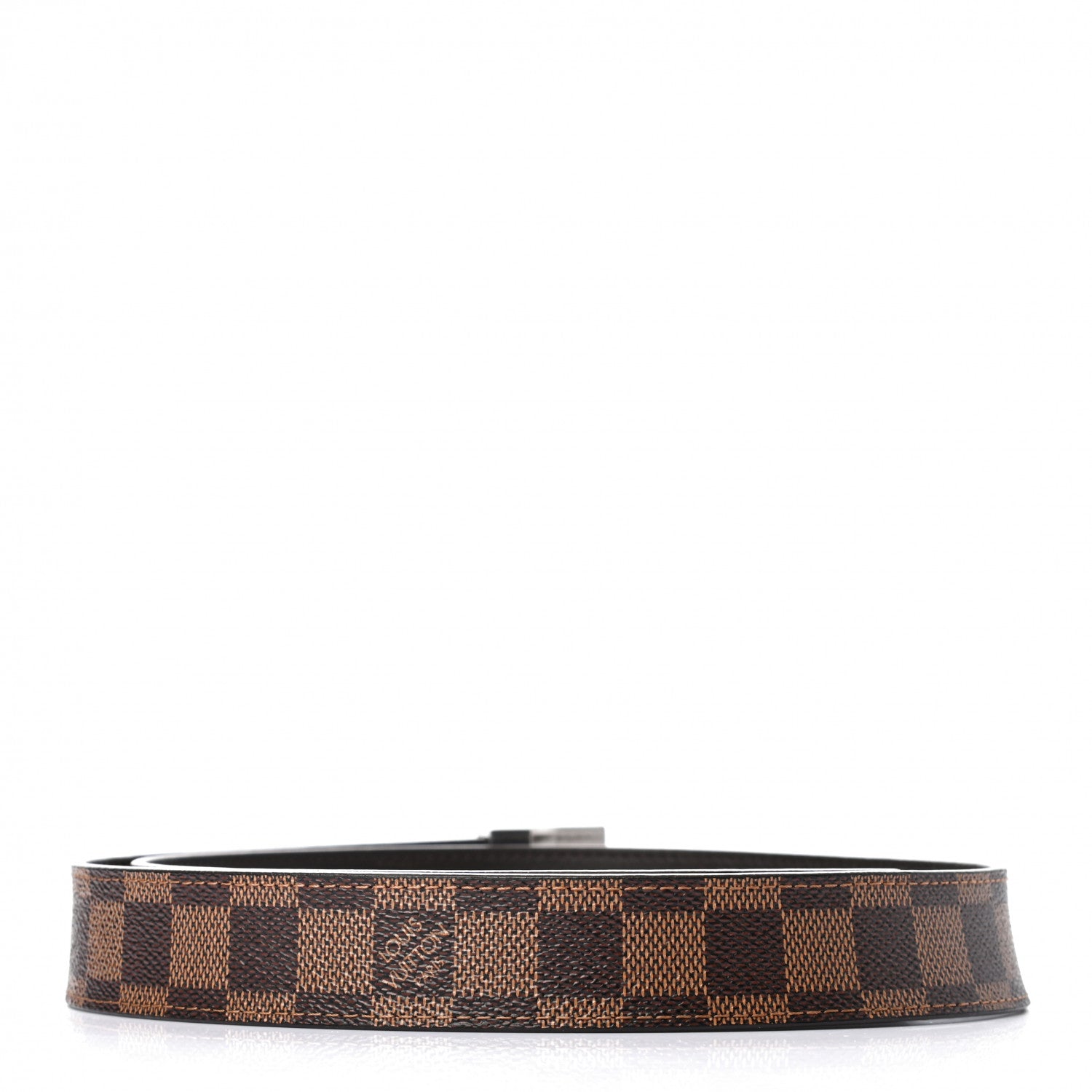 Louis Vuitton Damier Ebene LV Paris Buckle Belt 85 34 2 of 5