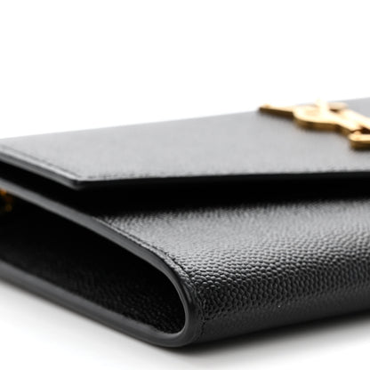 Saint Laurent Grain de Poudre Uptown Chain Wallet Black 9 of 12