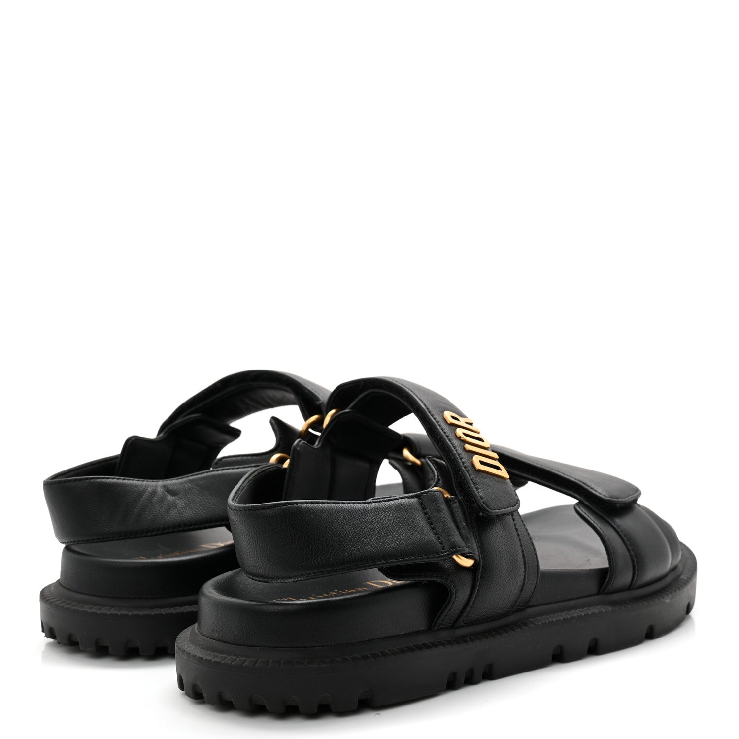 Christian Dior Lambskin Dioract 10mm Sandals 36.5 Black 4 of 9