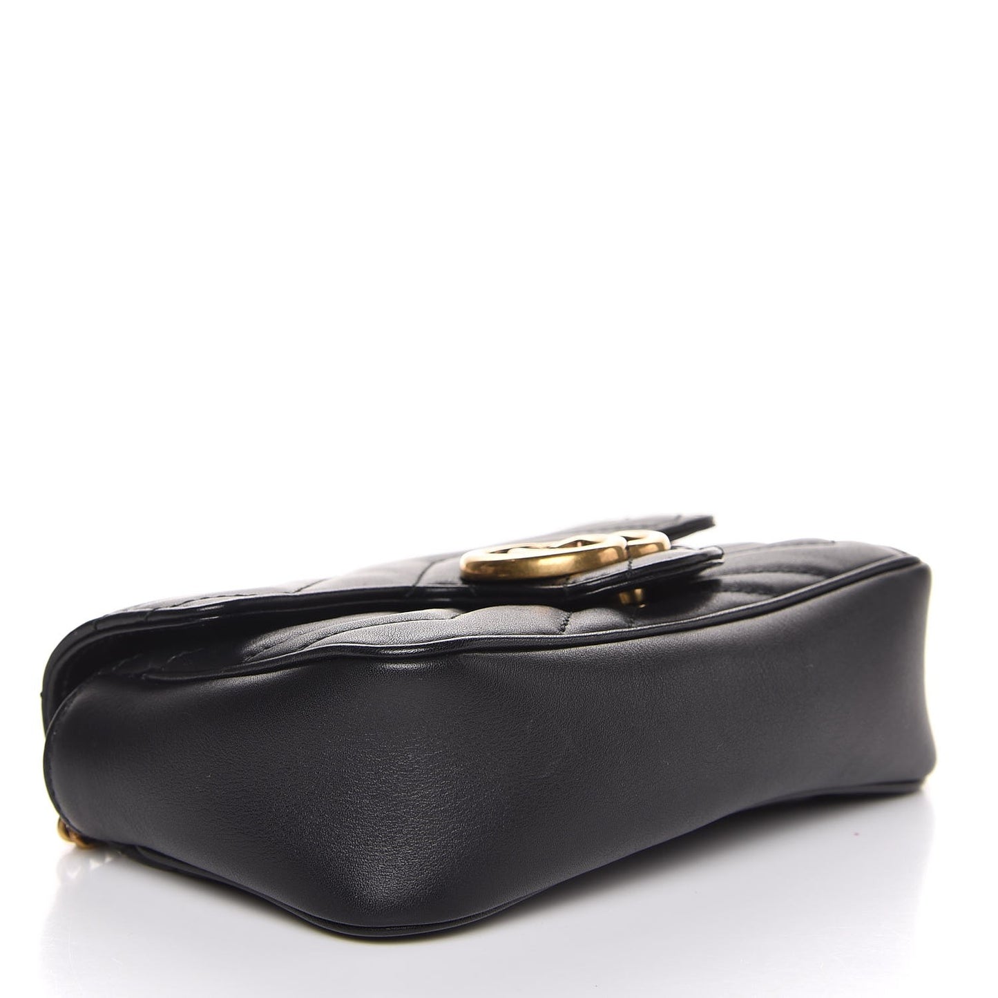 Calfskin Matelasse Super Mini GG Marmont Shoulder Bag Black