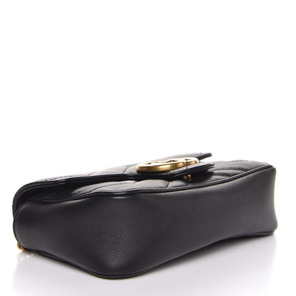 Gucci Calfskin Matelasse Super Mini GG Marmont Shoulder Bag Black 4 of 8