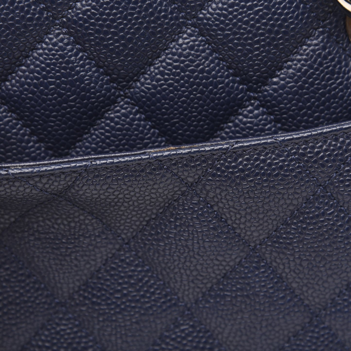 Caviar Quilted Grand Shopping Tote GST Dark Navy Blue