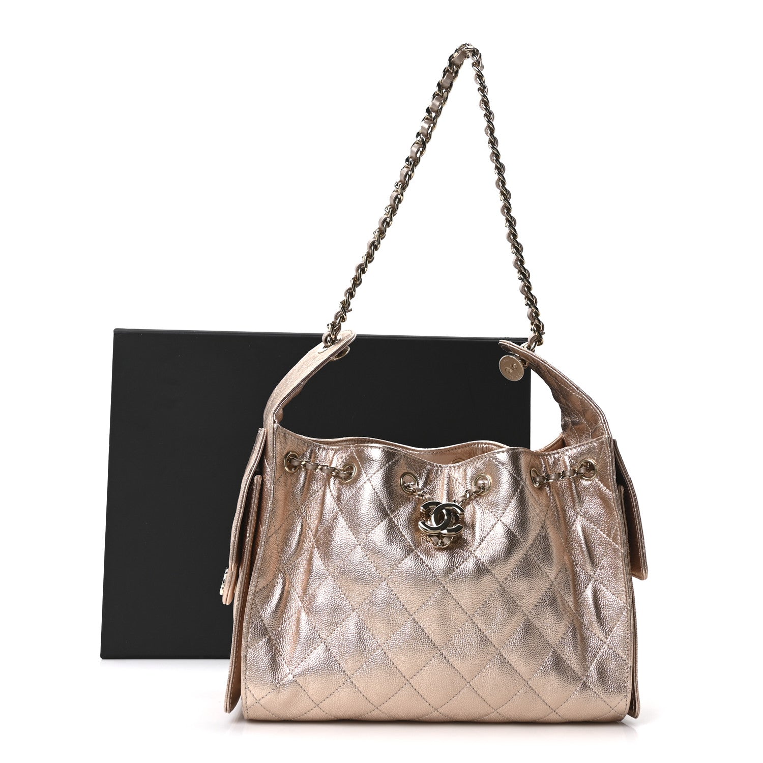 Chanel Metallic Caviar Quilted Small Chanel 25 Handbag Copper 11 of 11