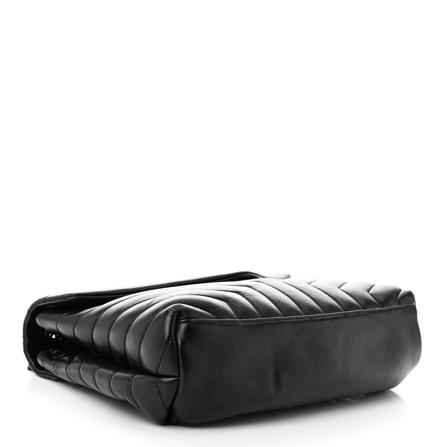 Calfskin Y Quilted Monogram Monochrome Medium Loulou Chain Satchel Black