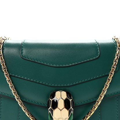 Bulgari Calfskin Small Serpenti Forever Snake Strap Crossbody Bag Emerald Green 7 of 9