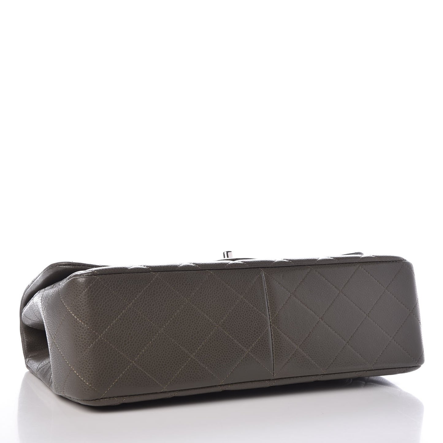 Caviar Quilted Jumbo Single Flap Grey