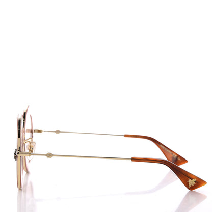 Gucci Metal L'Aveugle Par Amour Round Frame Sunglasses GG0113S Light Pink 3 of 8