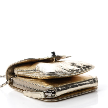 Chanel Crackled Aged Calfskin Mini Crossbody Flap Gold 4 of 10