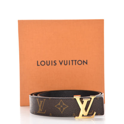 Louis Vuitton Calfskin Monogram 30mm LV Initiales Reversible Belt 85 34 Black 7 of 7