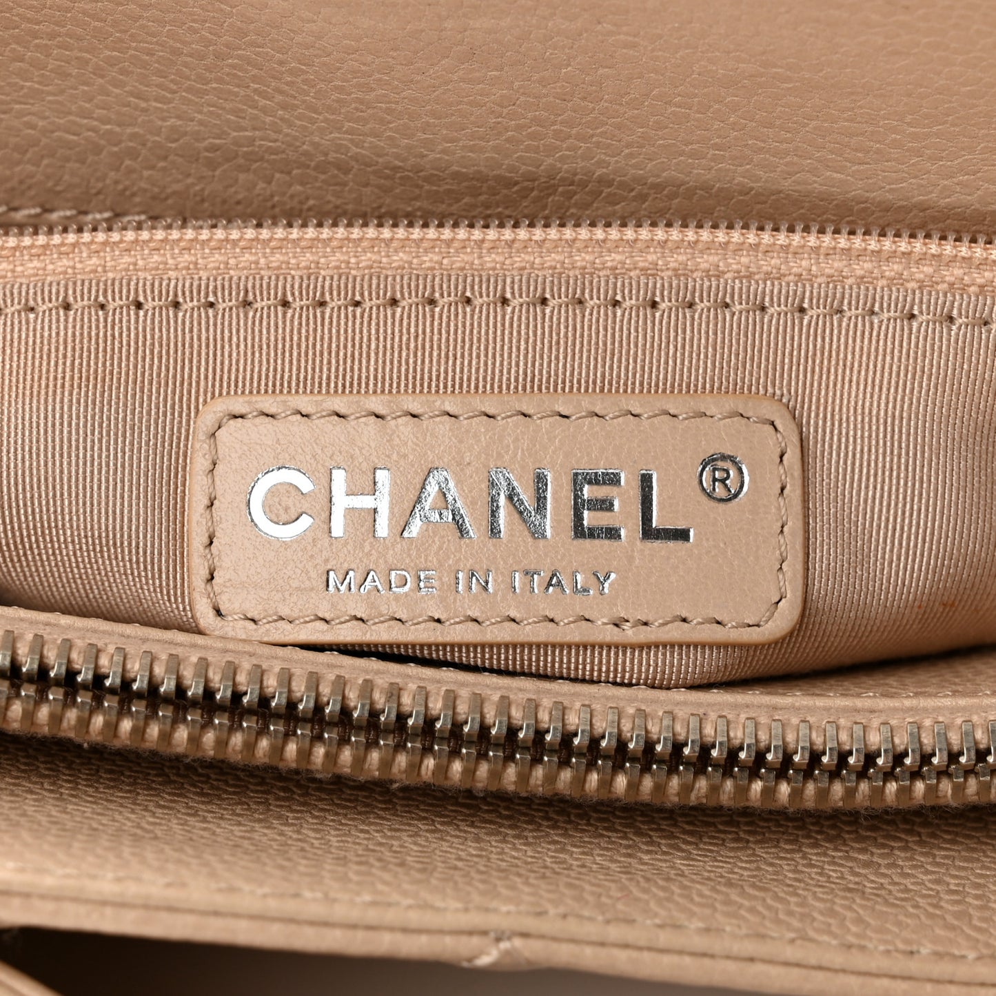 Caviar Quilted Grand Shopping Tote GST Beige Clair