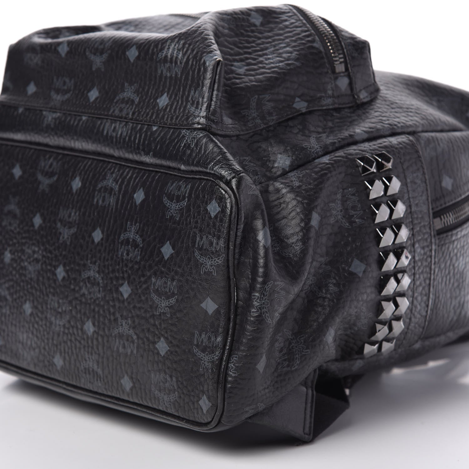 MCM Visetos Medium Side Studs Stark Backpack Black 7 of 10