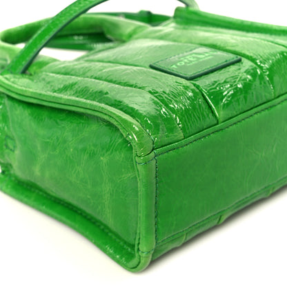 Marc Jacobs Shiny Crinkled Calfskin Mini The Tote Bag Fern Green 9 of 10