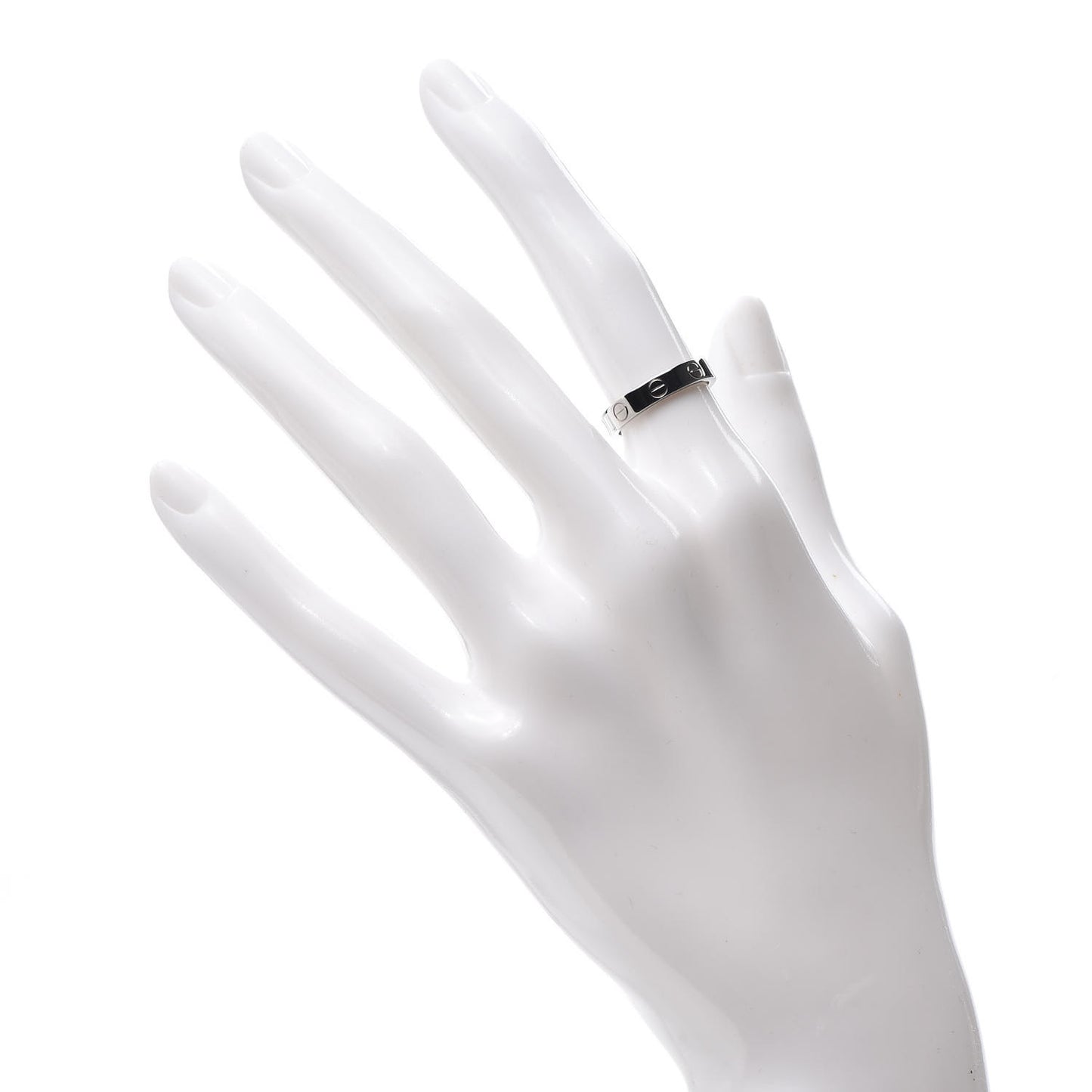 18K White Gold 3.5mm LOVE Wedding Band Ring 48 4.5