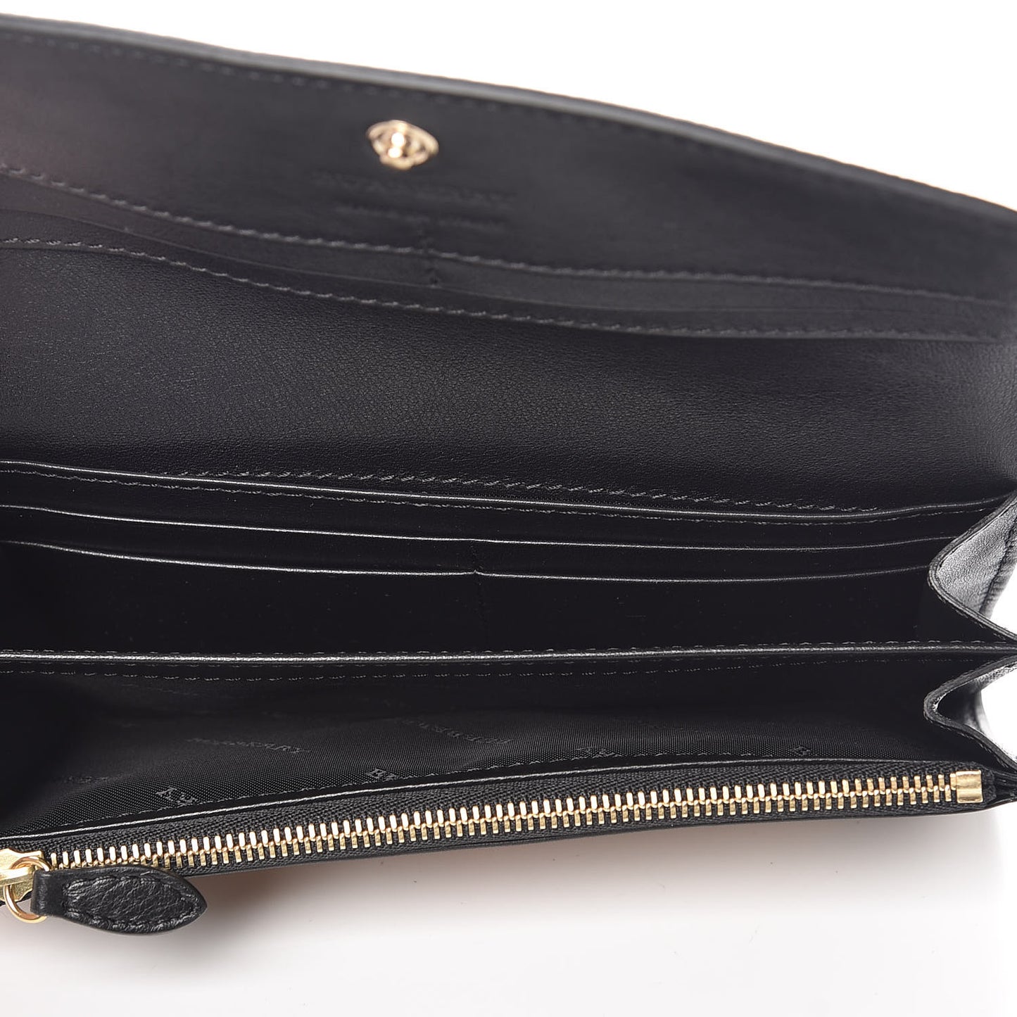Calfskin House Check Porter Continental Wallet Black